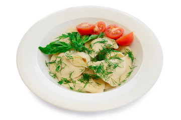 boiled dumplings with potatoes