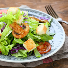 salad with vegetables and croutons