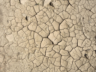 Cracked soil ground