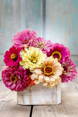 Bouquet of zinnia flowers