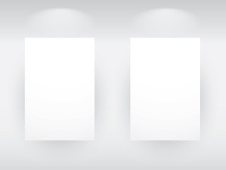 Illustration of a Beauty Gallery Interior with empty frames