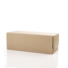 Brown shoe box on white isolated background
