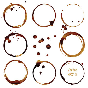 Vector coffee cup stains