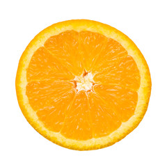 Slice of orange isolated and clipping path