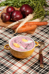 Beet soup cold.