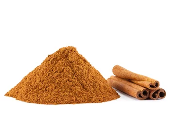 Crédence de cuisine en verre imprimé Herbes Cinnamon powder and sticks