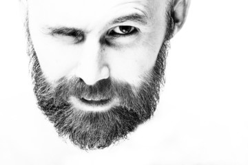 Obraz premium bearded man on a white background portrait of a high key