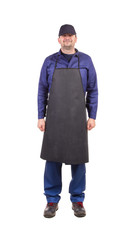 Fototapeta premium Worker wearing black apron.