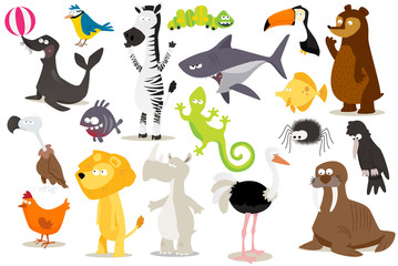 collection d’animaux pour enfants - obrazy, fototapety, plakaty