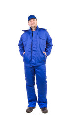 Fototapeta premium Worker in blue workwear.