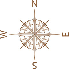 Illustration of a Map Compass on White Background