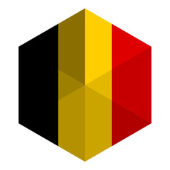 Fototapeta premium Belgium Flag Hexagon Flat Icon Button