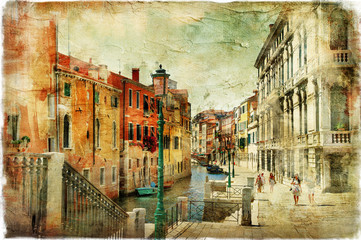Panele Szklane  malowniczych ulic Wenecji. artystyczny obraz
