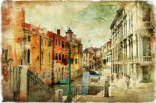 Fototapeta pictorial streets of Venice. artistic picture