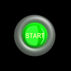 3D glossy button lighting in darkness