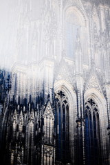 Cologne Cathedral with white light from heaven