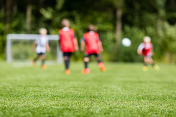 Obraz na płótnie Canvas Kids soccer blur