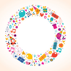 Happy Birthday circle frame border background