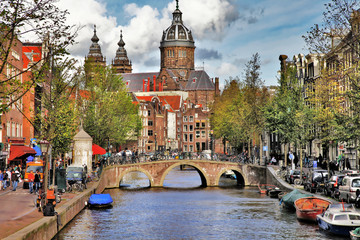 Naklejka premium beautiful Amsterdam canals