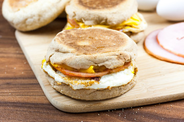 English muffin breakfast sandwich