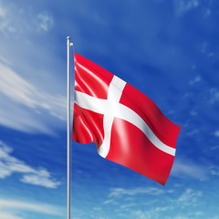 Waving Danish flag