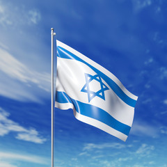 Waving  Israeli flag