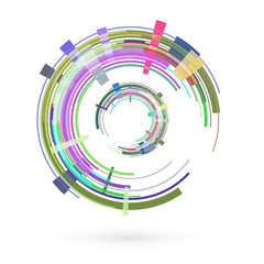Abstract circle in different colors. Raster.