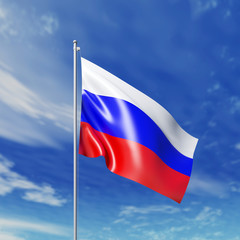 Waving  Russian flag