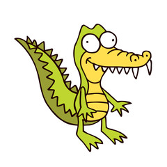 crocodile cartoon smiling alligator funny character