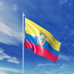 Waving Ecuadorian flag