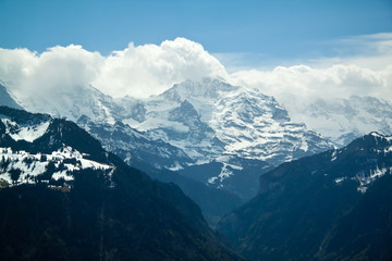 Fototapeta premium Alpine Alps mountain landscape, top of Europe, Switzerland