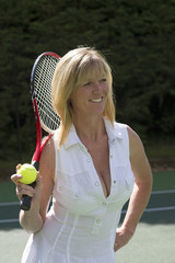 Portrait of female tennis player