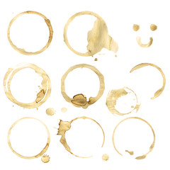 Set of Coffee Stain, Isolated On White Background