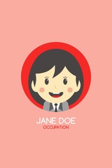 woman cartoon theme business card