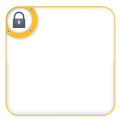 yellow box for entering text with padlock