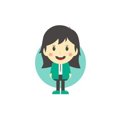 cute girl cartoon character