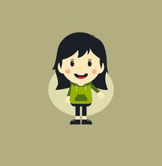 cute girl cartoon character