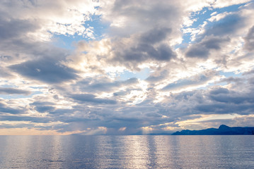 Sunset on the Black Sea coast in Crimea