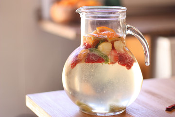 a jar of refreshing white sangria