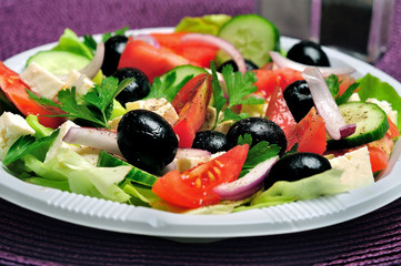 Plate with salad