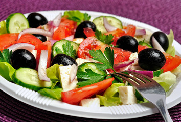 Plate with salad