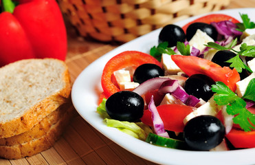 Plate with salad