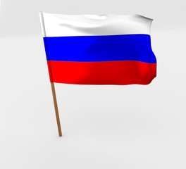 waving russia flag on the flag pole