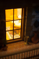 Yellow light old window night