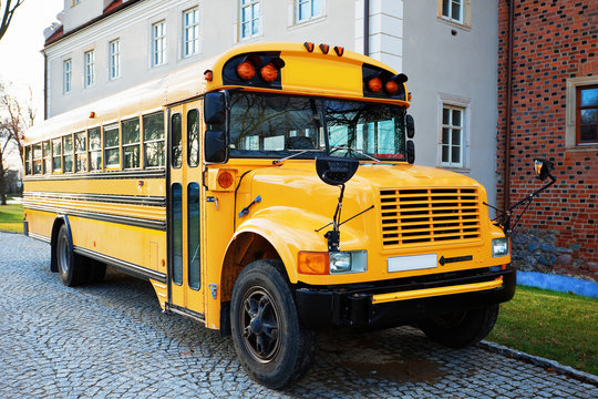 Yellow School Bus Waiting for Students