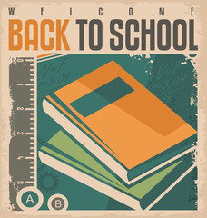 Back to school vintage vector label design.