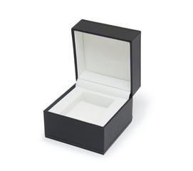 Open black gift box isolated on white