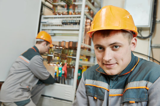 two electrician workers