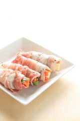 Homemade carrot and pork roll