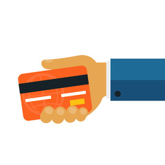 Businessman Giving Money Credit Card Flat Icon